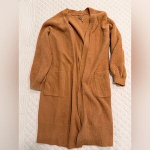 Women's Tan Open Front Cardigan Coat